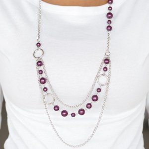 Paparazzi Party Dress Princess Purple Necklace and Earring Set